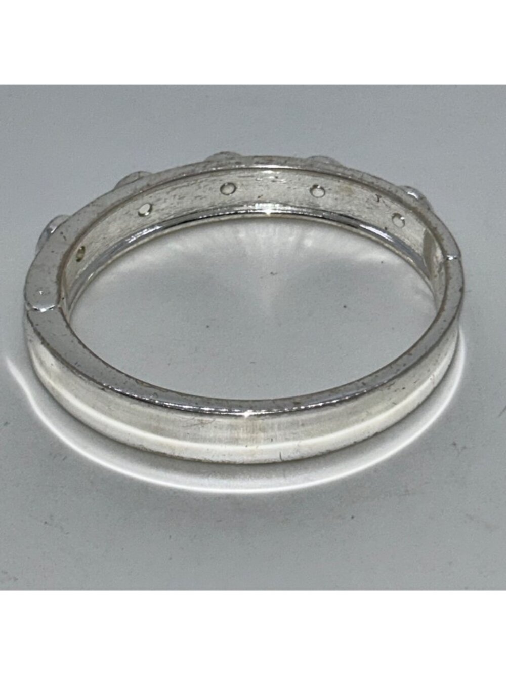 Robert Lee Morris RLM Soho Silver-Tone Hinged Bracelet Round Crystal Accents - Picture 6 of 11